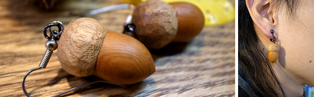 どんぐりカービング ピアス R✴︎H♦︎ラスト1点！14kgfドルフィンカービングピアス